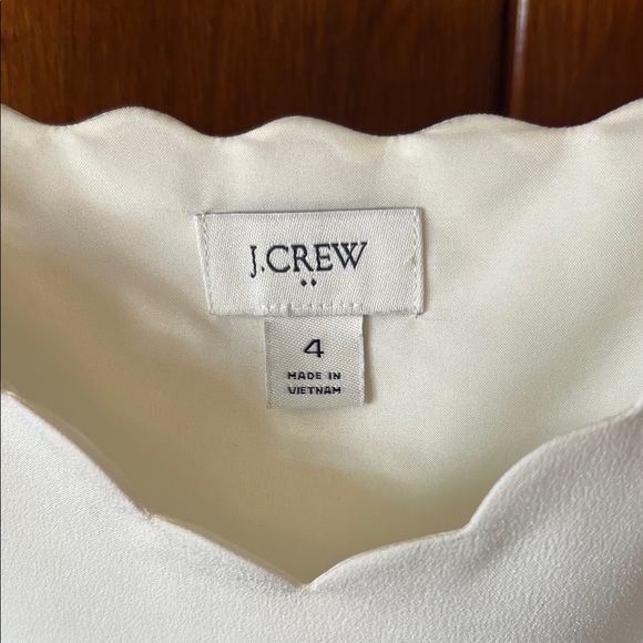 J. Crew Ivory Scalloped Camisole Blouse - Picture 2 of 4